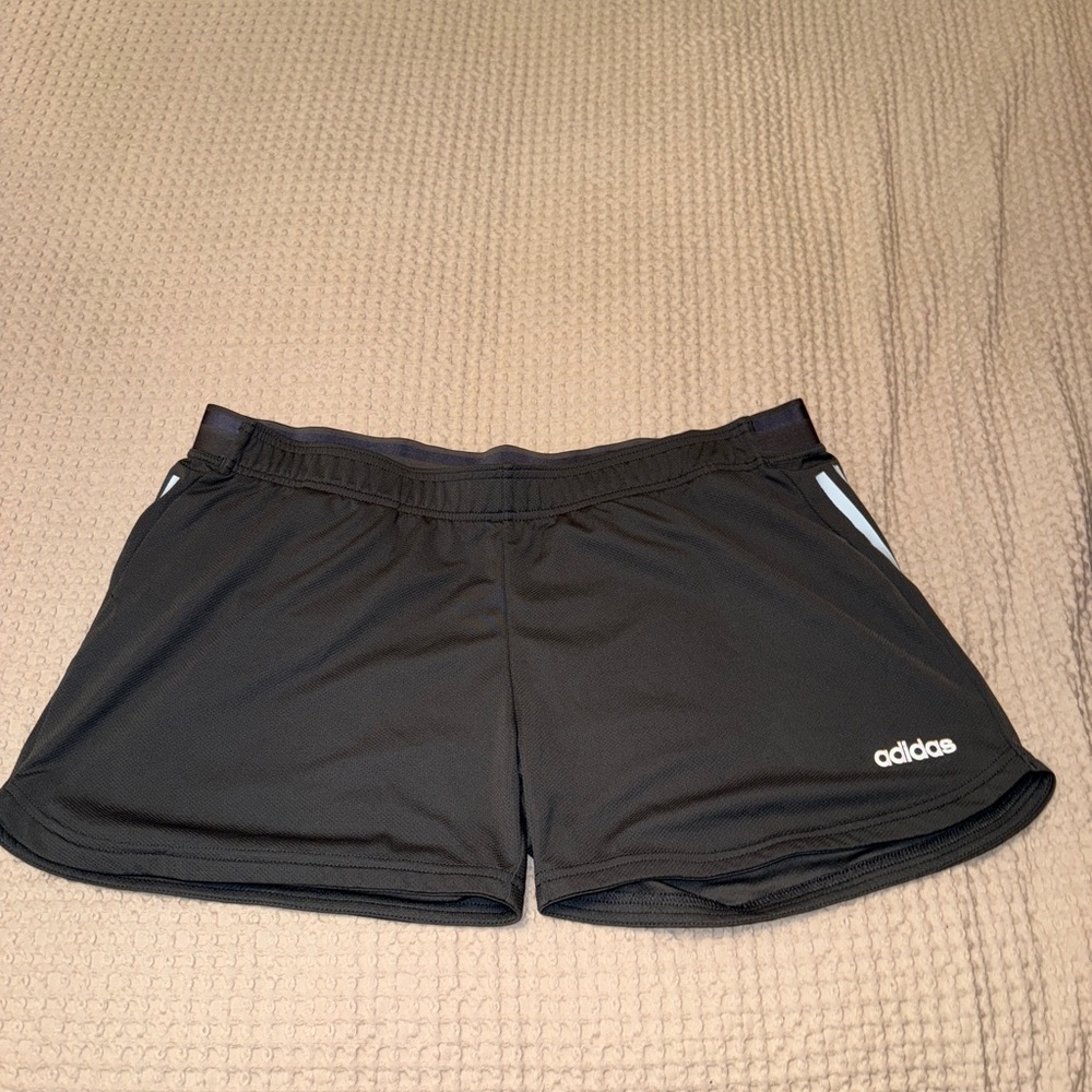 Adidas Grey Athletic Shorts with Elastic Waistband